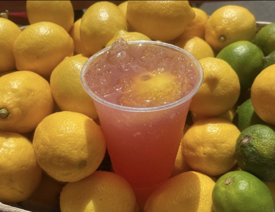 Close up of a glass of lemonade