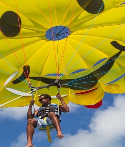 person parasailing