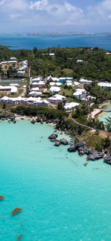 aerial view of coastal residences