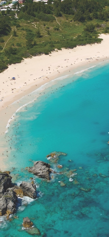 Aerial view of Horseshoe Bay Beach