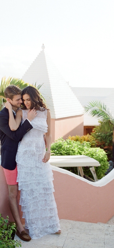 A couple getting married in Bermuda