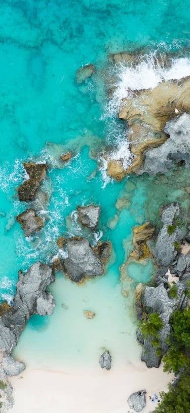 Aerial view of Bermuda beach