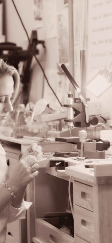 Alexandra Mosher Studio Jewellery – Alexandra At Her Bench