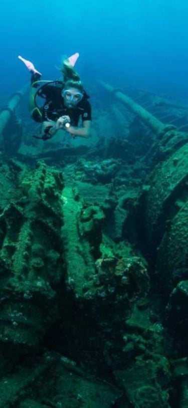 Dive Bermuda at Grotto Bay – Drive Shafts On The Cristobal Colon