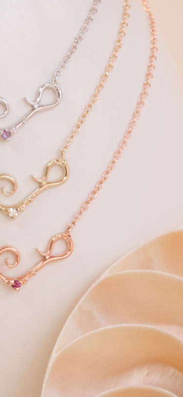 Alexandra Mosher Studio Jewellery – Alexandra's Bermuda Birthstone Necklace In 14K Gold