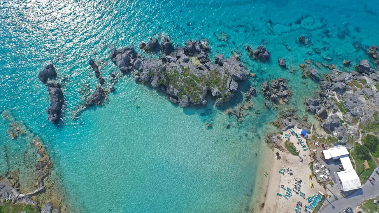 birds eye view of a bay