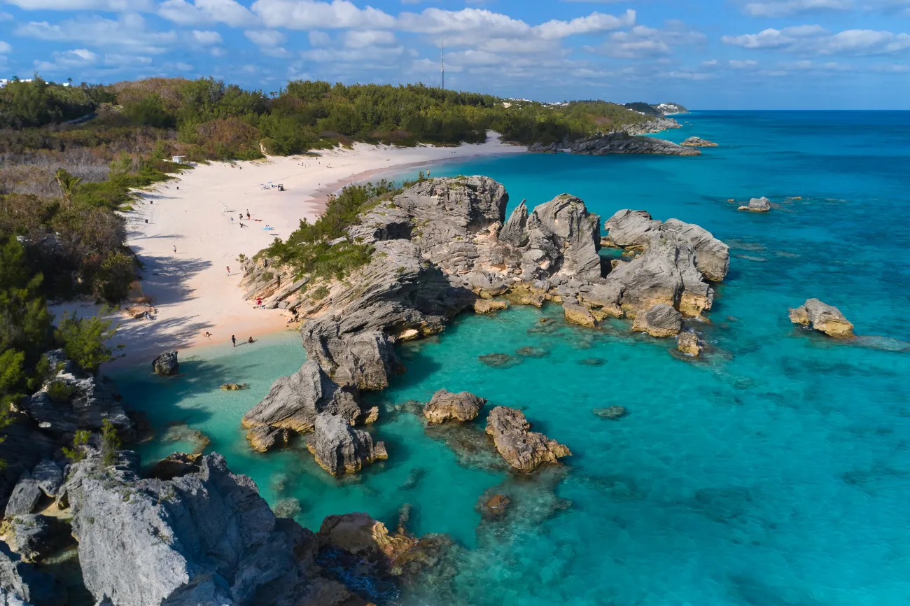 A rocky cove in Bermuda's South Shore