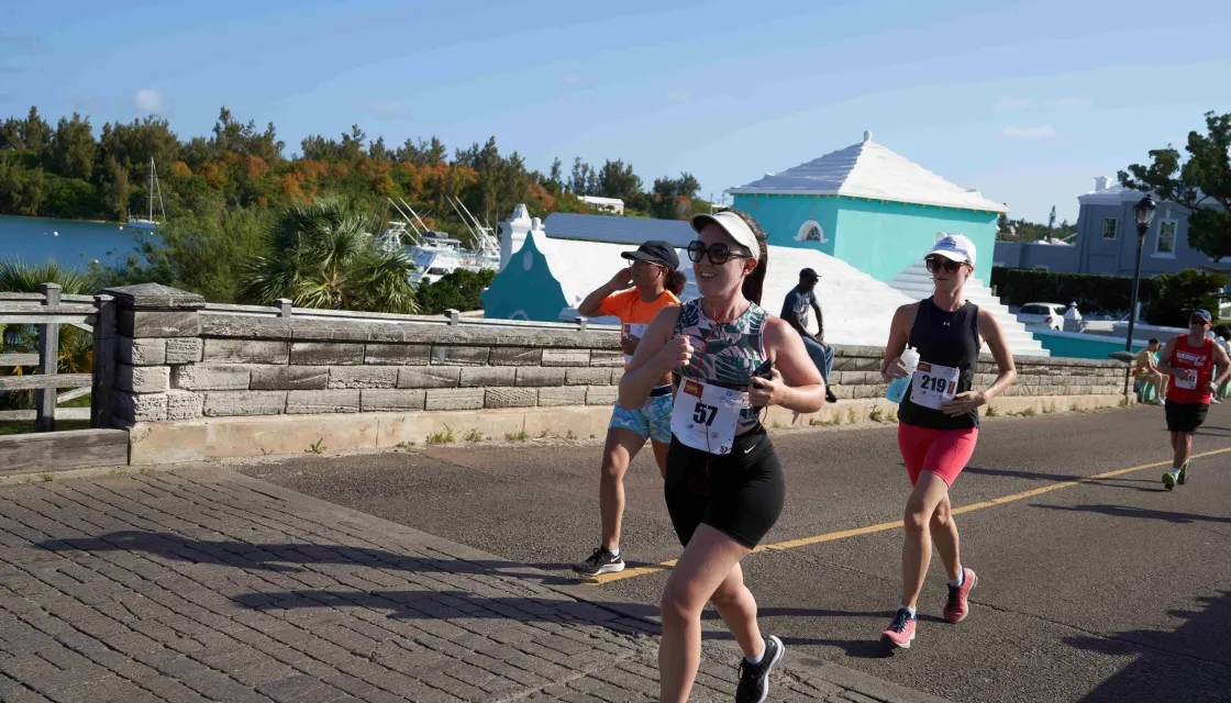 A group of runners participating in the Bermuda Day half marathon