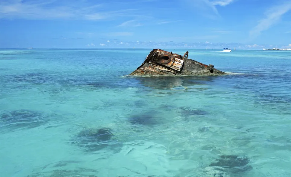 shipwreck in ocean