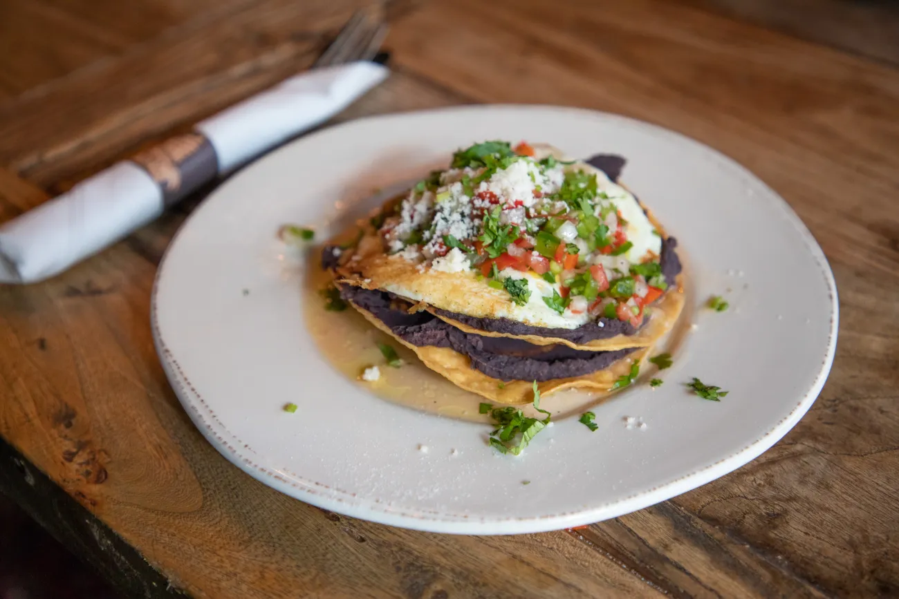A close up of a meal at Devil's Isle.