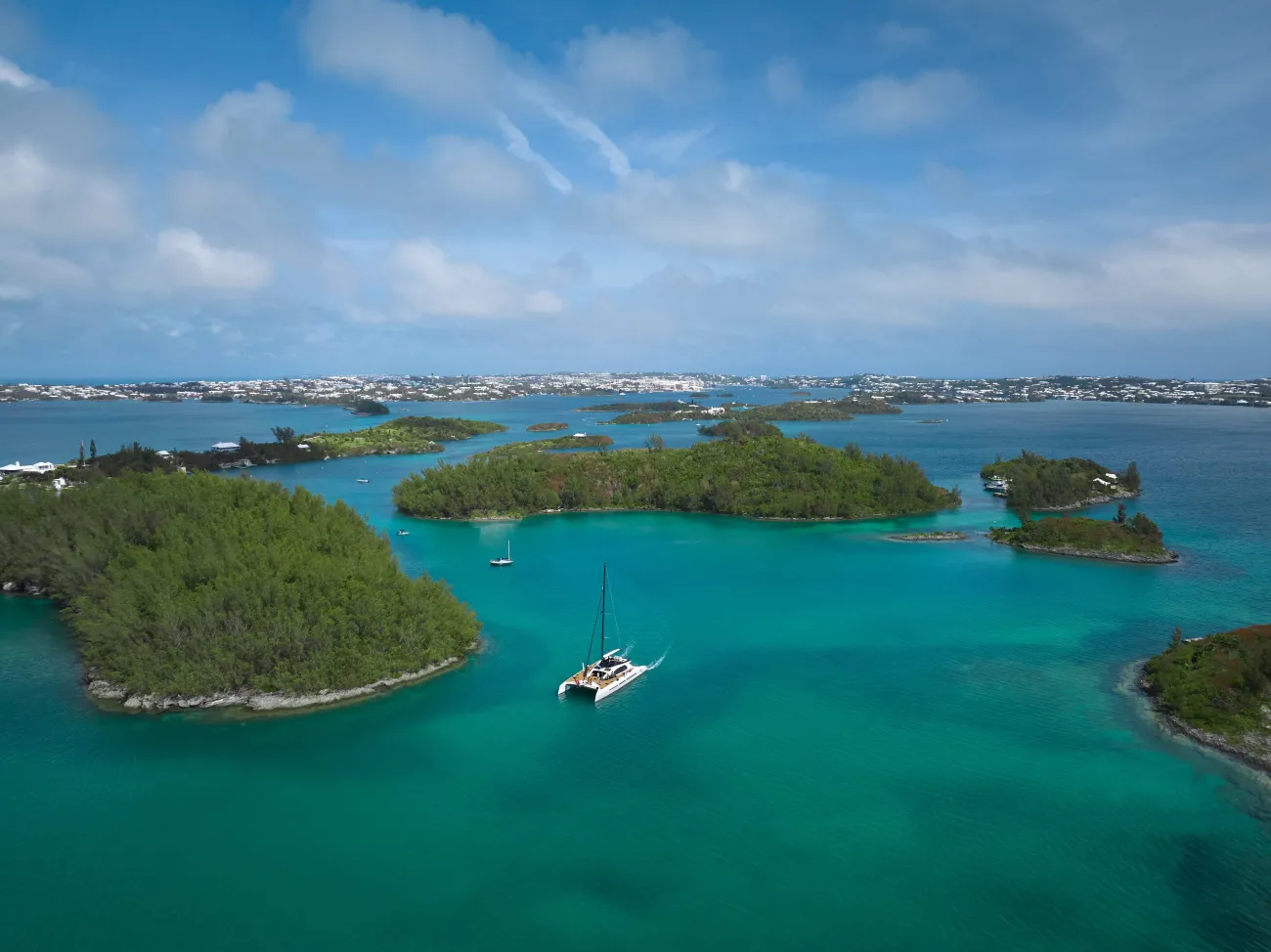 Aerial view of the Great Sound.