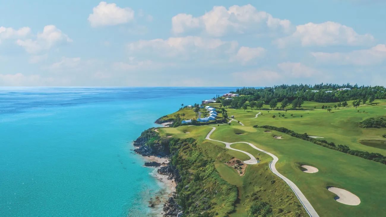 Aerial View of Golf in Bermuda