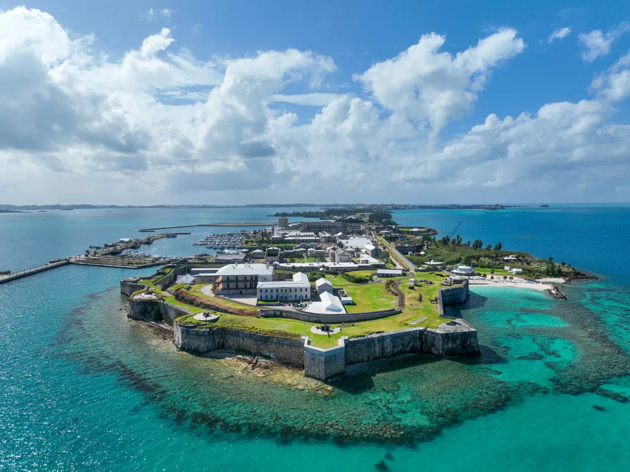 An aerial view of the National Museum of Bermuda