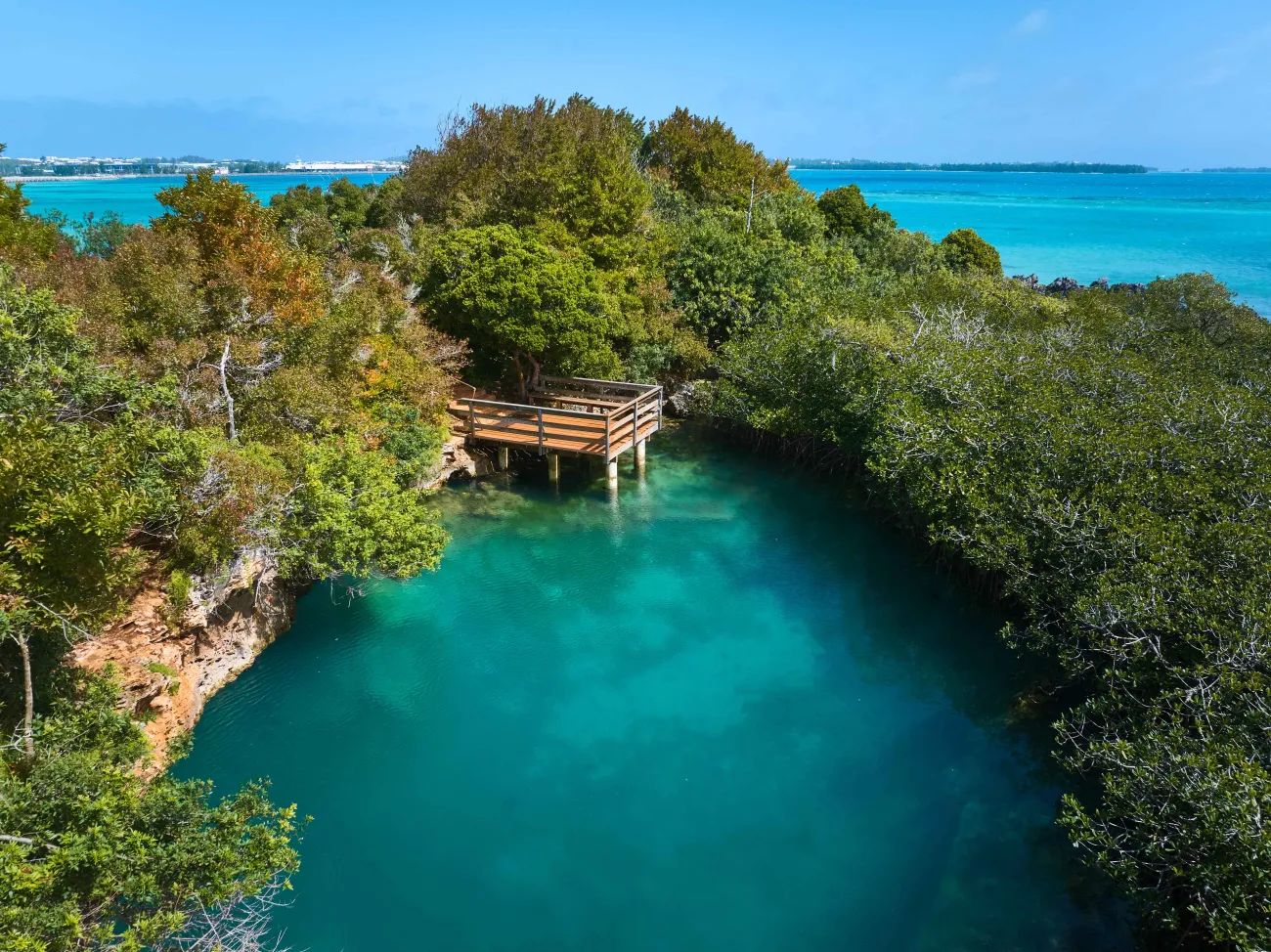 Aerial view of Blue Hole Park