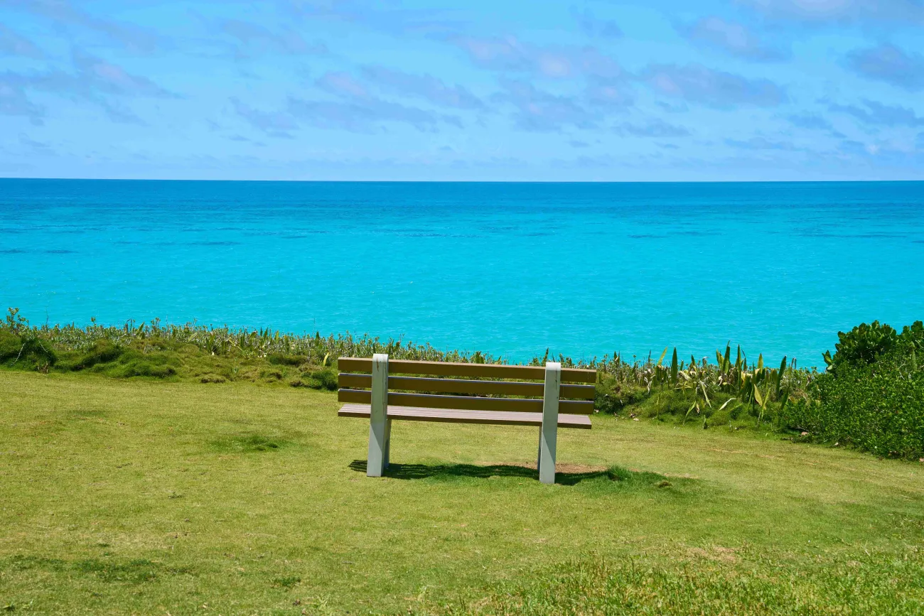 A bench at West Whale Bay