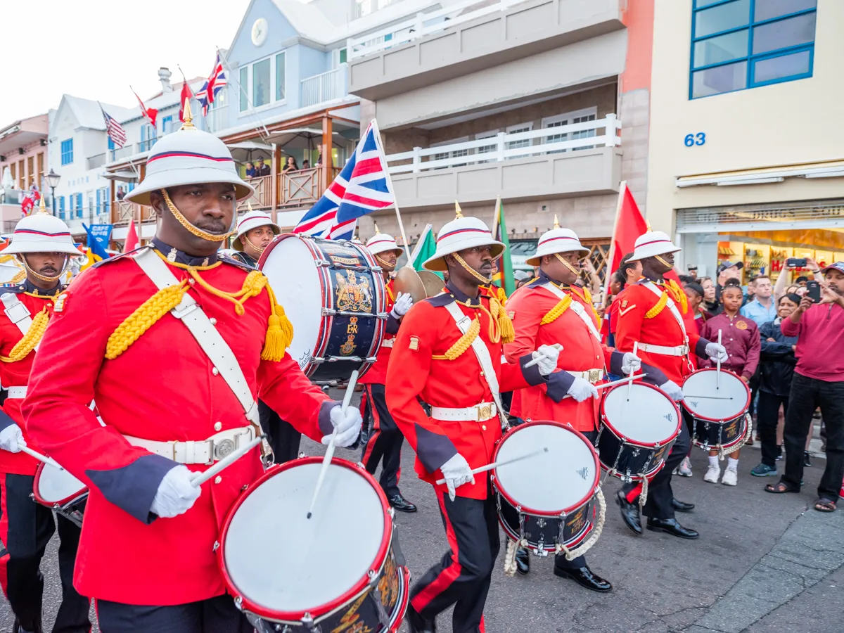 Drummers in a marching band