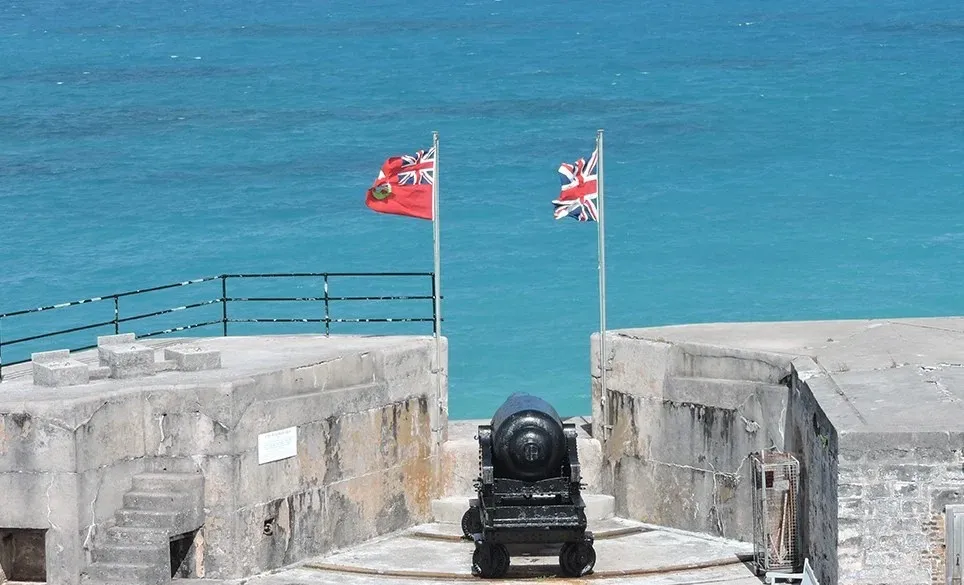cannon facing the sea in a fort