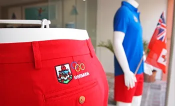 Mannequins with red Bermuda shorts