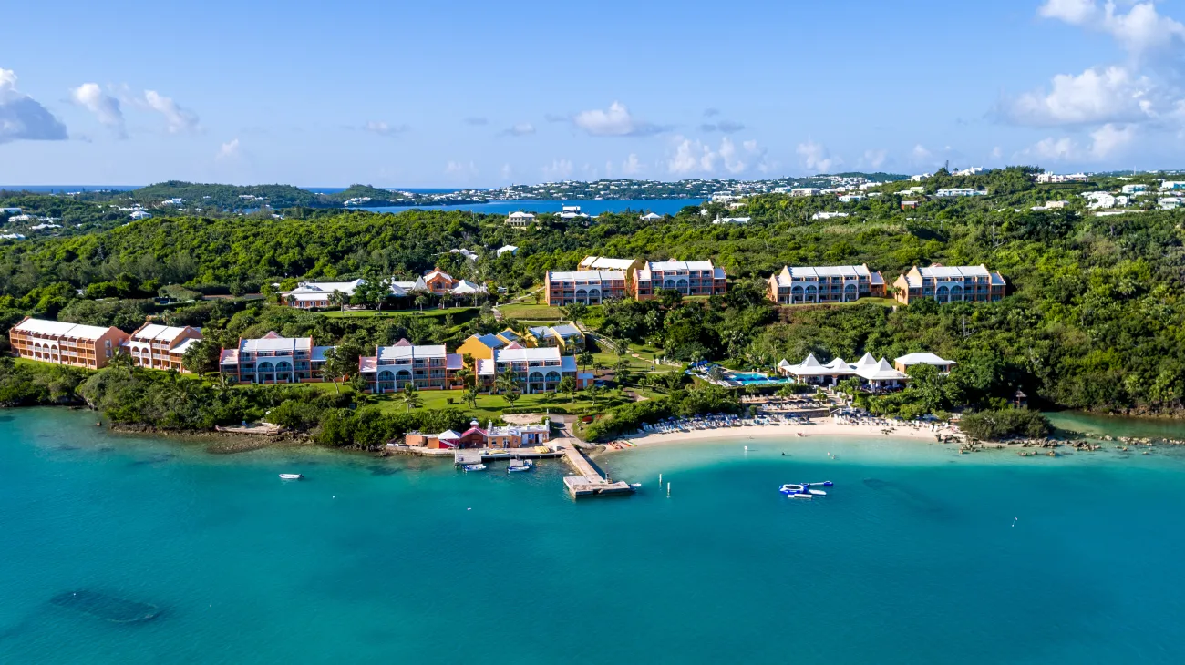 4th Night Free at Grotto Bay – Aerial View Of Grotto Bay And Its Private Beach