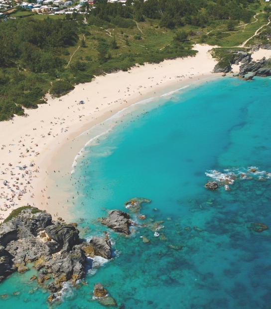 Aerial view of Horseshoe Bay Beach