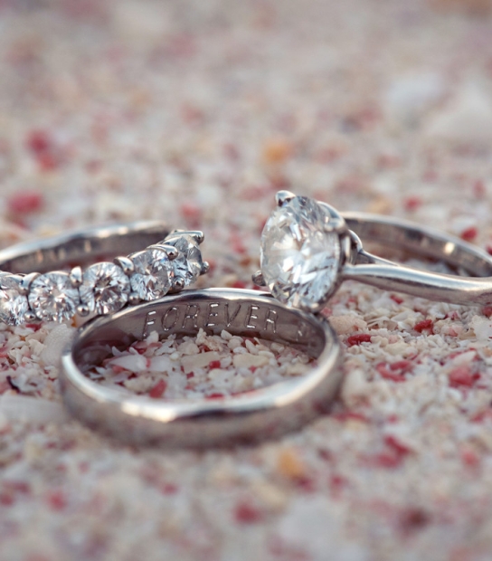 close up image of wedding rings