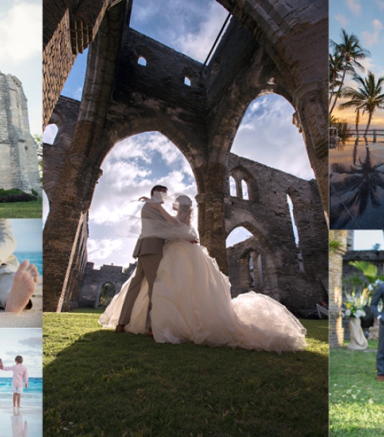 Collage of wedding and portrait photography 