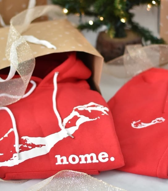 Bermuda themed sweatshirts in christmas wrapping.