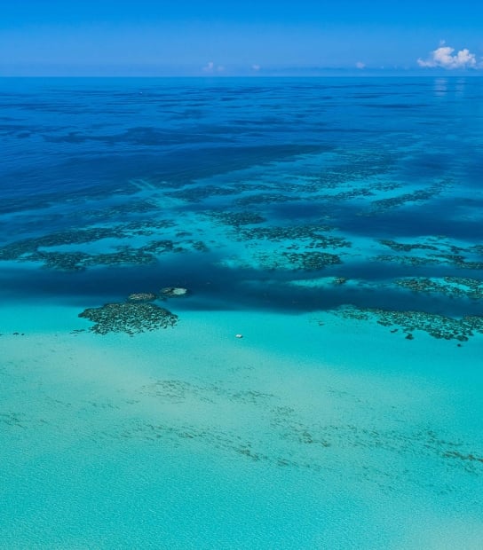 An aerial of Bermuda's waters 