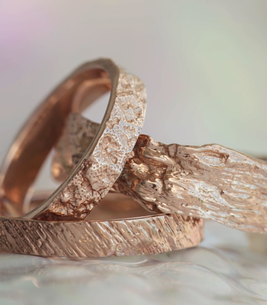Alexandra Mosher Studio Jewellery – Bermuda Textured Wedding Bands