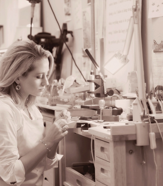 Alexandra Mosher Studio Jewellery – Alexandra At Her Bench