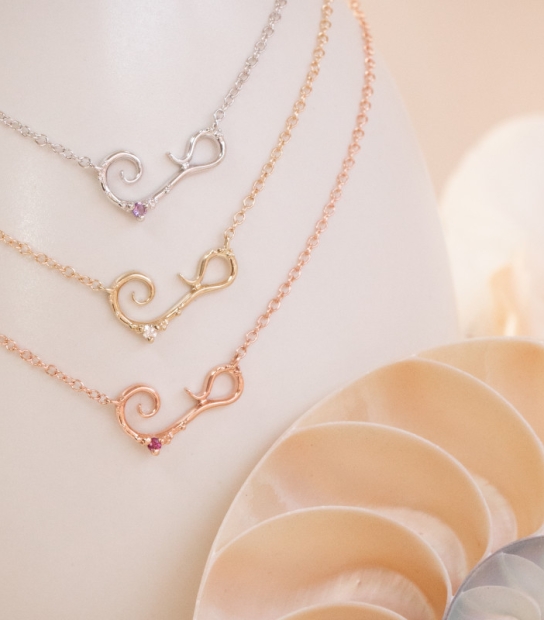 Alexandra Mosher Studio Jewellery – Alexandra's Bermuda Birthstone Necklace In 14K Gold
