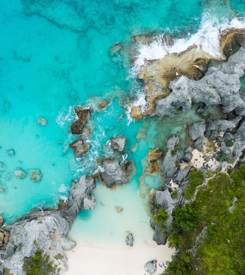 Aerial view of Bermuda beach