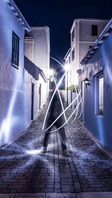person playing with light
