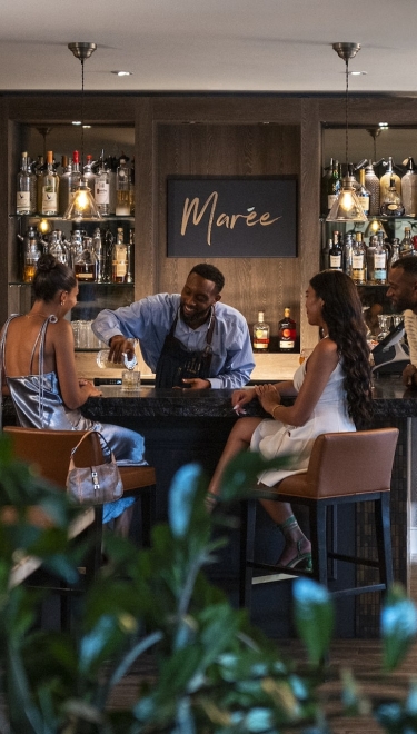 A group enjoying cocktails at The Loren in Bermuda