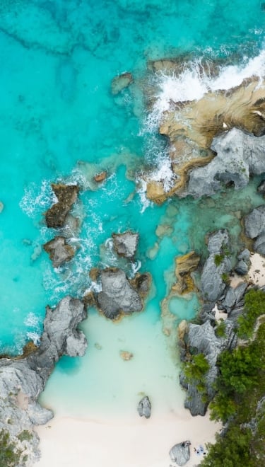 Aerial view of Bermuda beach