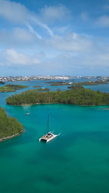 Aerial view of the Great Sound.