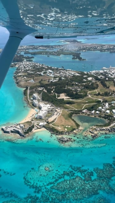 aerial image of bermuda from plane