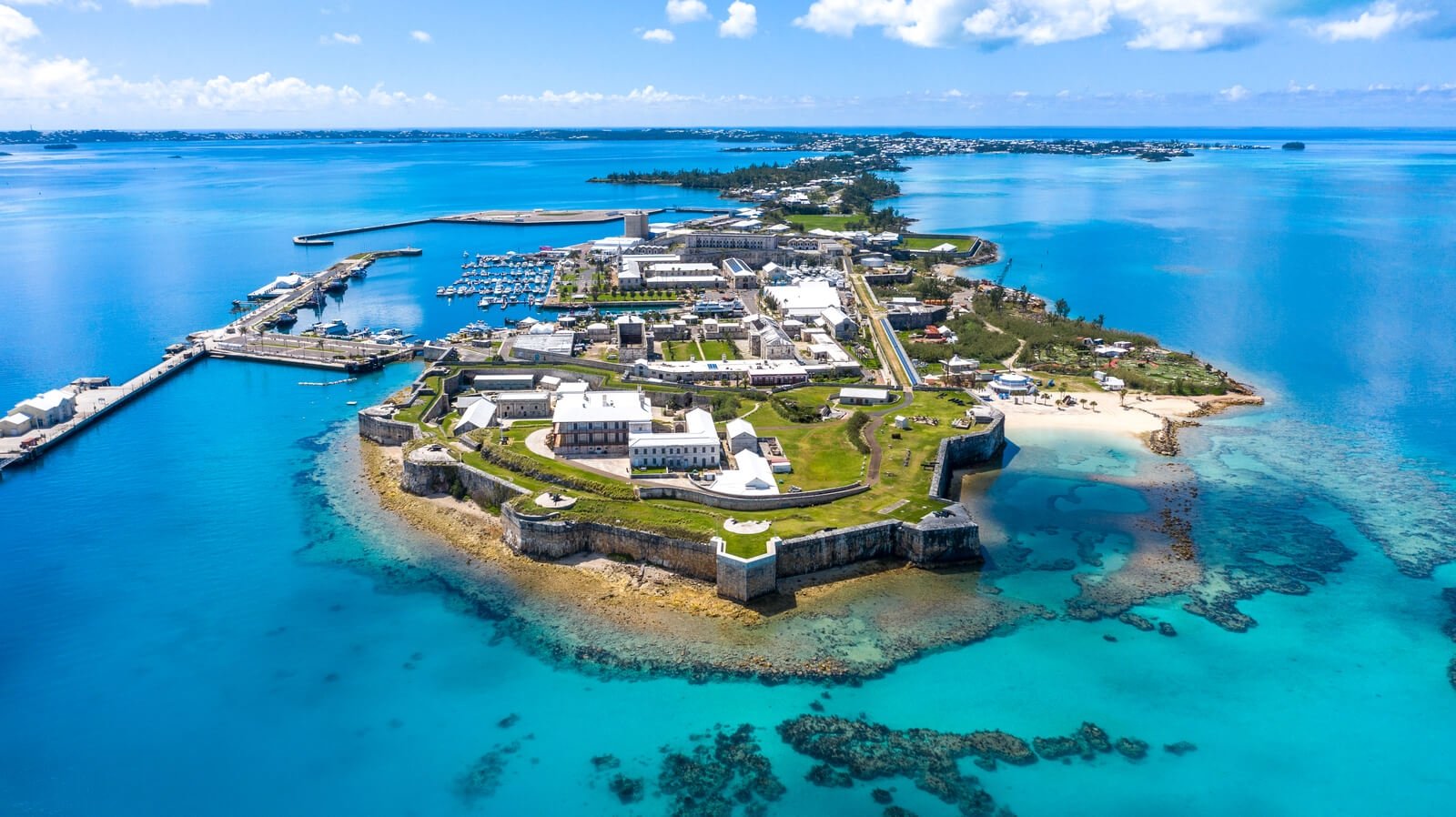 aerial image of the National Museum of Bermuda