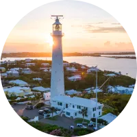 Gibbs Hill Lighthouse at sunset